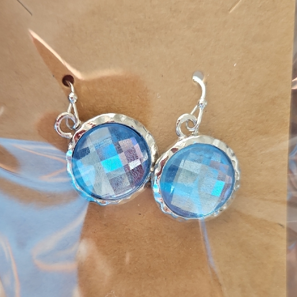 Elegant Blue Silver Earrings - Picture 3 of 4